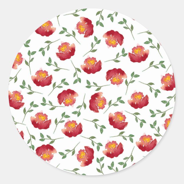 Window Flower Boxes Classic Round Sticker (Front)