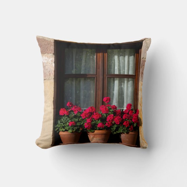 Window flower pots in village cushion (Front)