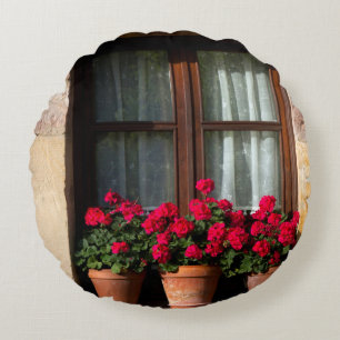 Window flower pots in village round cushion