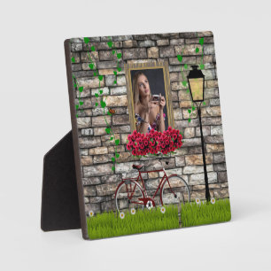 Window flowers bicycle wall personalised photo  plaque