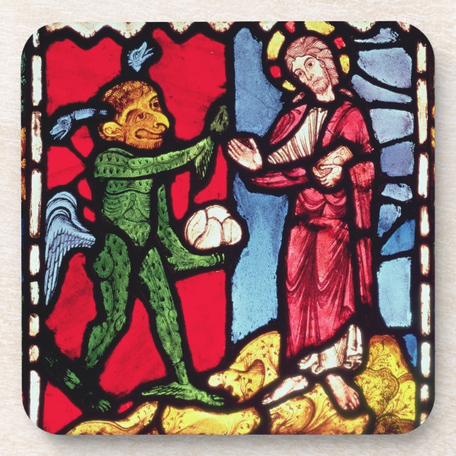 Window from Troyes Cathedral showing the Temptatio Coaster (Front)