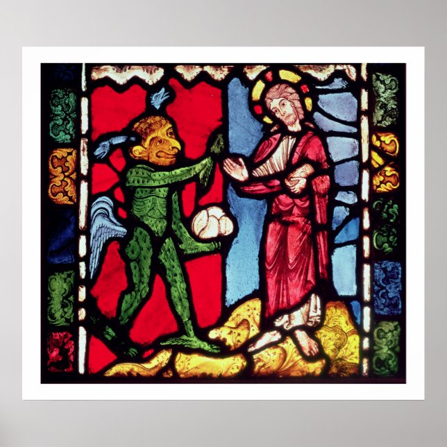 Window from Troyes Cathedral showing the Temptatio Poster (Front)