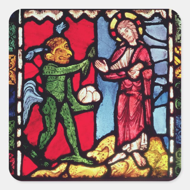 Window from Troyes Cathedral showing the Temptatio Square Sticker (Front)