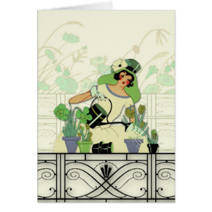 WINDOW GARDEN, ART DECO LADY: SUMMER GREENS