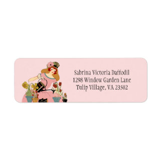 Window Garden in Pink Return Address Label