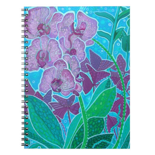 Window Garden Orchid Flowers Floral Botanical Art Notebook (Front)