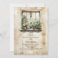 Window Garden Succulents Rustic 75th Birthday