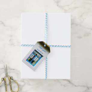 Window in a vintage house gift tags