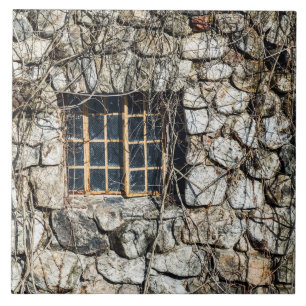 Window In A Wall Of Stone Ceramic Tile