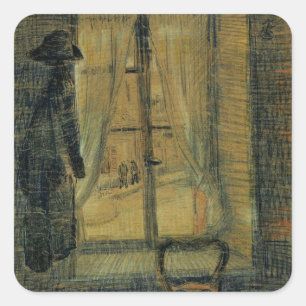 Window in Bataille Restaurant by Vincent van Gogh Square Sticker