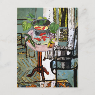 Window in Green with Gold Fish, Postcard