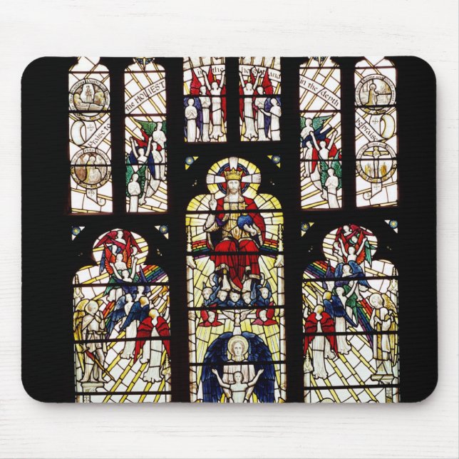 Window in Worcester Cathedral, 15th century Mouse Pad (Front)