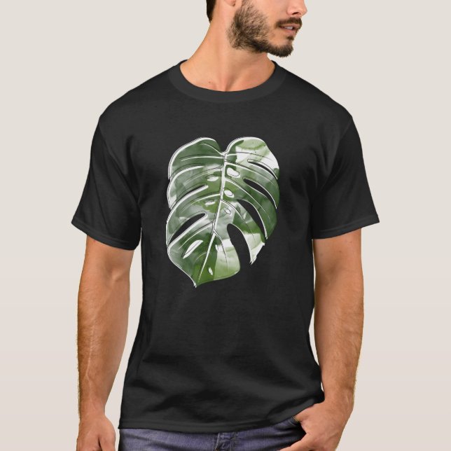 Window Leaf Monstera Variegata Plant Leaf T-Shirt (Front)