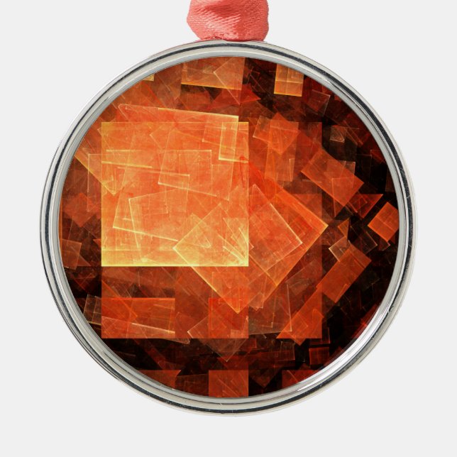 Window Light Abstract Art Round Metal Tree Decoration (Front)