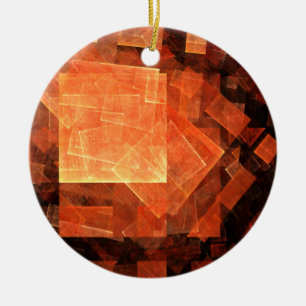 Window Light Modern Geometric Squares Abstract Art Ceramic Ornament
