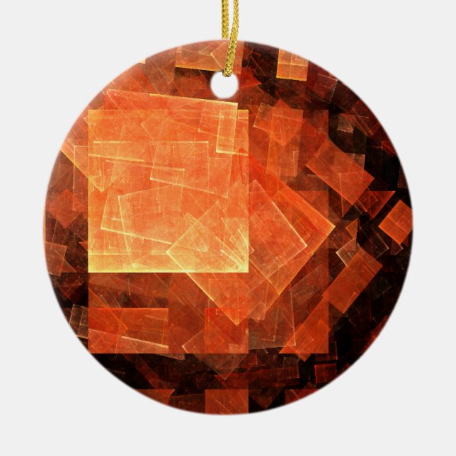 Window Light Modern Geometric Squares Abstract Art Ceramic Ornament (Front)