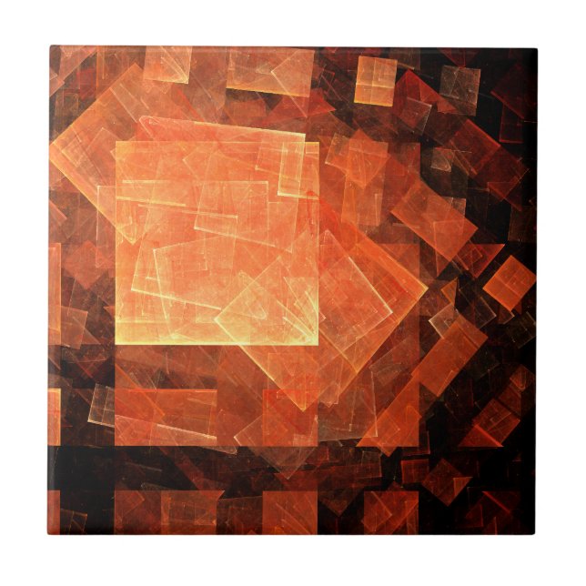 Window Light Modern Geometric Squares Abstract Art Ceramic Tile (Front)