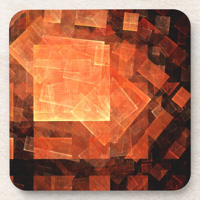 Window Light Modern Geometric Squares Abstract Art Coaster (Front)