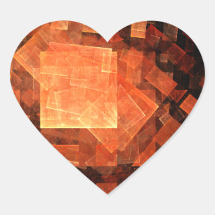 Window Light Modern Geometric Squares Abstract Art Heart Sticker