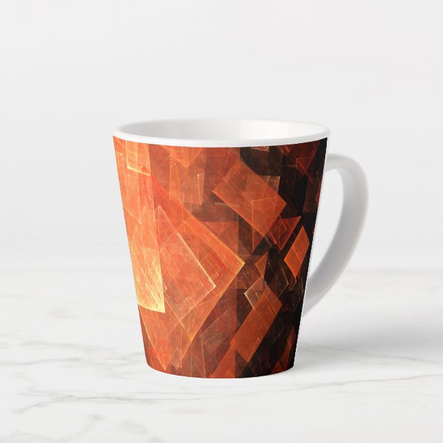 Window Light Modern Geometric Squares Abstract Art Latte Mug (Right Angle)