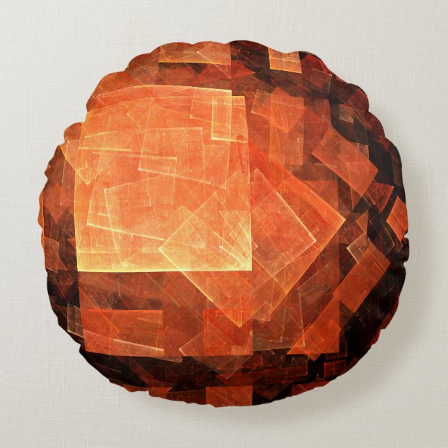 Window Light Modern Geometric Squares Abstract Art Round Cushion (Front)