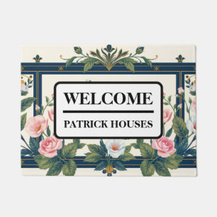 Window Luxury Art Deco Gold Floral Doormat