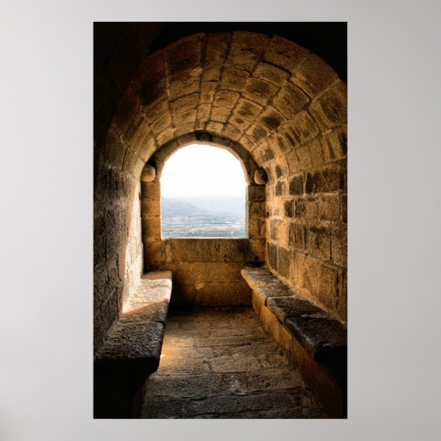 Window of Monterrey castle, Verin (Spain) Poster (Front)