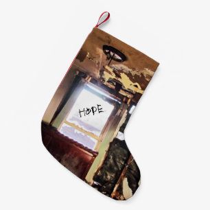 Window of Poverty Small Christmas Stocking