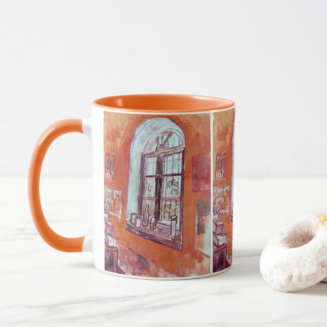 Window of Vincent van Gogh's Studio at the Asylum Mug (With Donut)