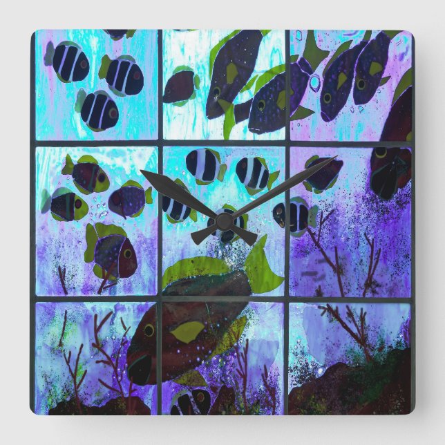 Window on the Ocean Square Wall Clock (Front)