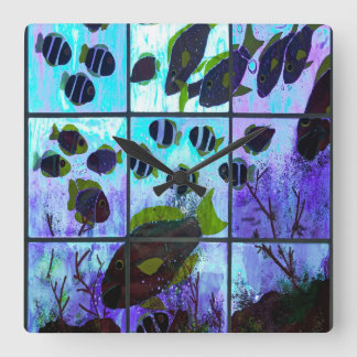 Window on the Ocean Square Wall Clock