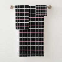 Window Pane Print in Black and White with Pink
