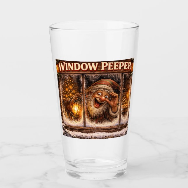 Window Peeper Icelandic Yule Lad  Glass (Front)