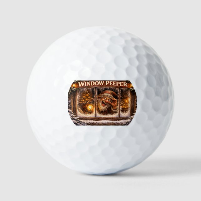 Window Peeper Icelandic Yule Lad  Golf Balls (Front)