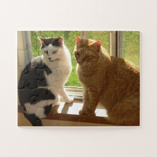 Window Sill Cats Jigsaw Puzzle (Horizontal)