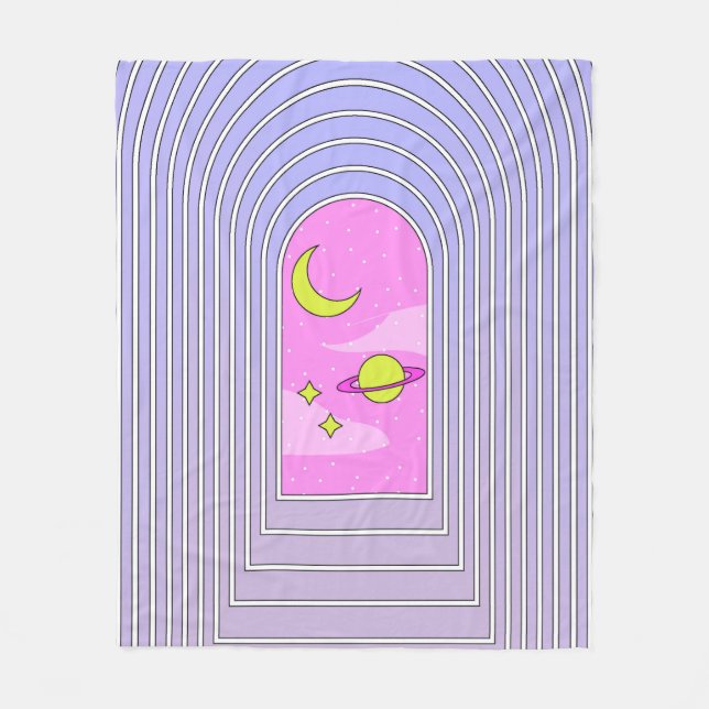 Window to the universe, esoteric cosmos digital ar fleece blanket (Front)