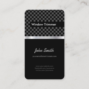 Window Trimmer - Elegant Black Chessboard Business Card