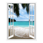 Window View 3D Tropical Sea And Beach