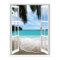 Window View 3D Tropical Sea And Beach