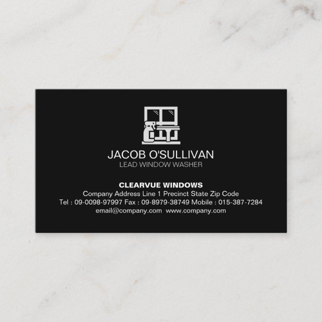 Window Washer House Cleaning  Business Card (Front)