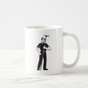 window washer worker cleaning washing retro coffee mug