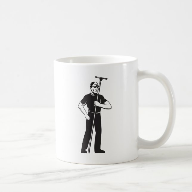 window washer worker cleaning washing retro coffee mug (Right)