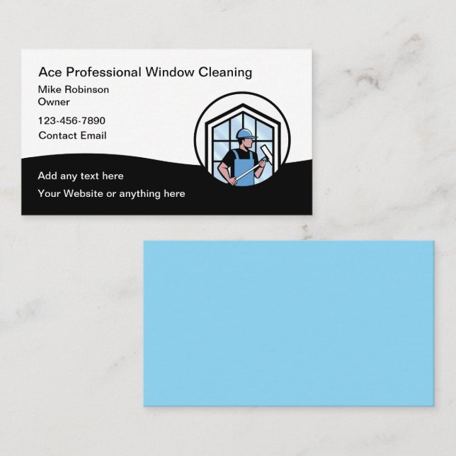 Window Washing And Cleaning Services Business Card (Front/Back)
