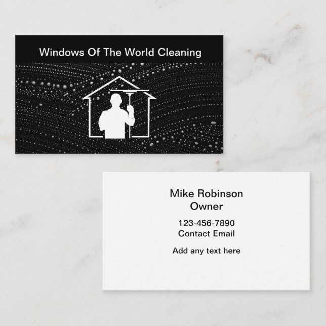 Window Washing Cleaning Service Business Card (Front/Back)