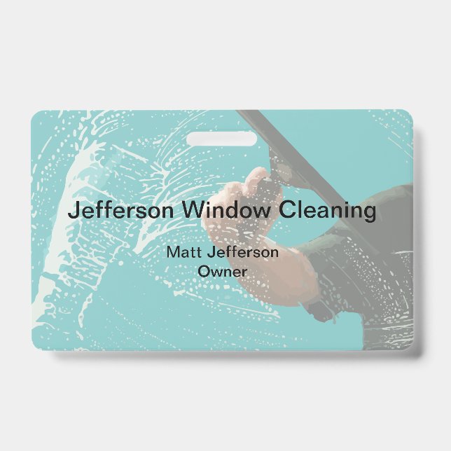 Window Washing Cleaning Work Business Badges ID Badge (Front)