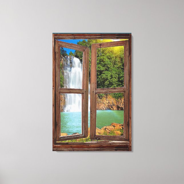 "Window Waterfall View" Canvas Print (Front)