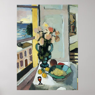 Window & Wine Glass  Abstract Poster