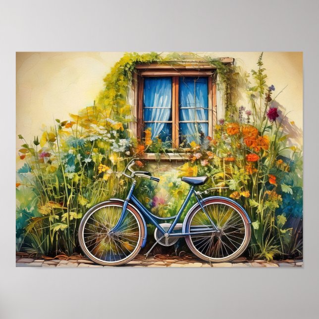 Window with a bicycle  poster (Front)