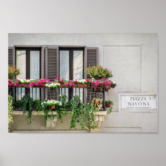 Window with Flowers (Italy) Poster (Front)