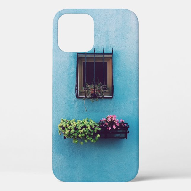 WINDOW WITH FRAME ABOVE GREEN AND PINK PETALED FLO Case-Mate iPhone CASE (Back)